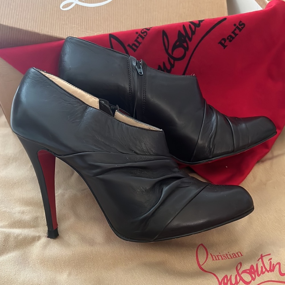 Authentic Christian Louboutin leather booties